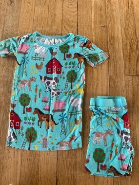 Little Sleepies Farm Animals 4T Short Sleeve/Shorts Pajamas